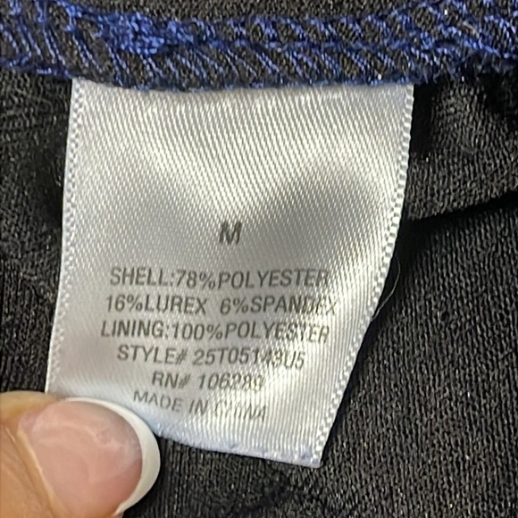 Women's Blue Rain Joan Glitter Knit Jumpsuit Navy Size Medium Spaghetti Strap - Picture 12 of 12